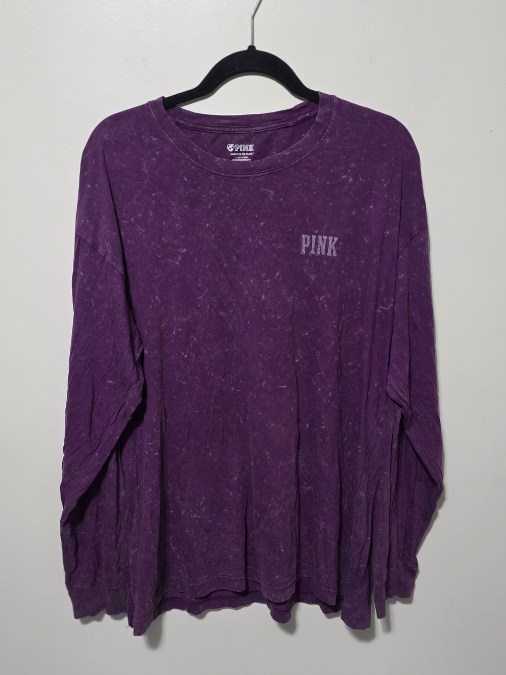 PINK Victoria's Secret Men's Long Sleeve Crewneck Tee in Purple